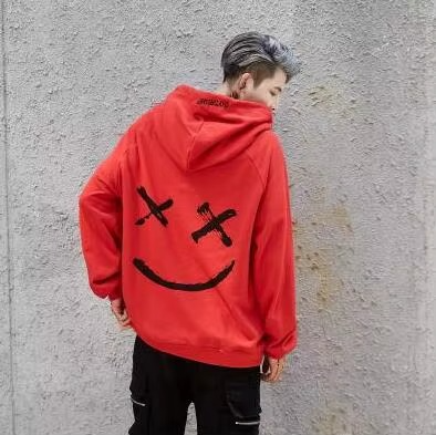 Unisex Kapüşonlu Sweatshirt – Siyah Beyaz Turuncu Patchwork, Punk & Hip Hop Tarzı, Rahat Streetwear (Kışlık Polar)