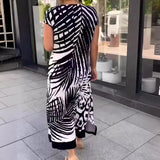 2023 Yeni Yaz Moda Rahat Kesim Uzun Kadın Elbisesi – Avrupa Tarzı Baskılı Model