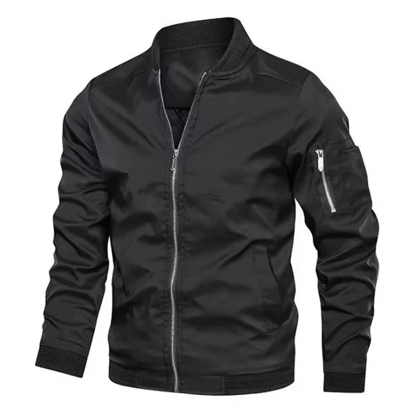 Erkek Bahar Sonbahar Bomber Ceket – Hafif, Fermuarlı, Cepli Spor Rüzgarlık