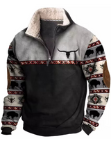 Erkek 3D Baskılı Polar Kapüşonlu Sweatshirt – Fermuarlı, Uzun Kollu, Rahat ve Sıcak Üst (Kış 2025)