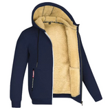 Erkek Kalın Polar Astarlı Kapüşonlu Mont – Rüzgar Geçirmez, Fermuarlı ve Sıcak Kışlık Sweatshirt