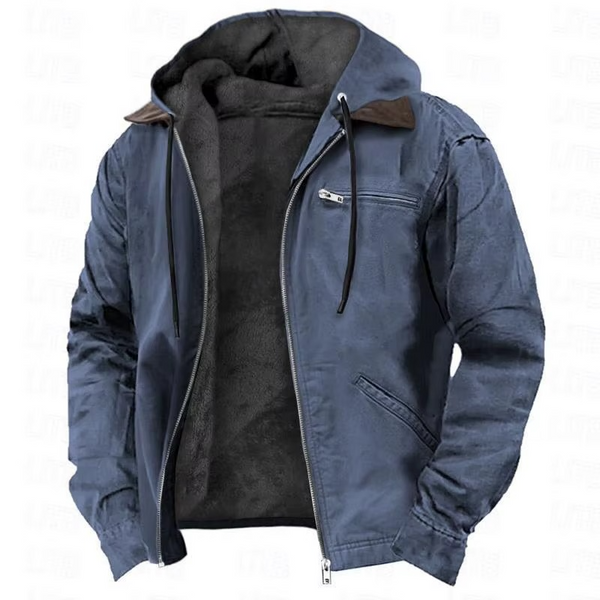 Erkek Günlük Pamuklu Fermuarlı Mont – Rahat ve Trendy Düz Renk Parka