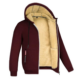 Erkek Kalın Polar Astarlı Kapüşonlu Mont – Rüzgar Geçirmez, Fermuarlı ve Sıcak Kışlık Sweatshirt