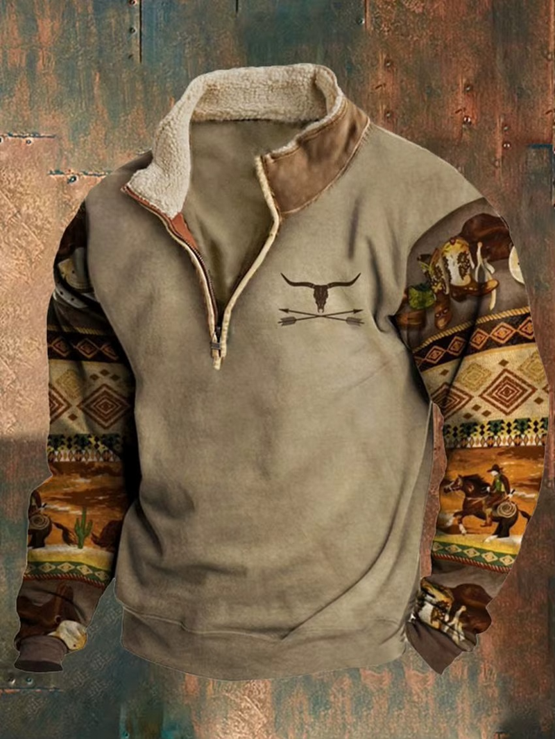 Erkek 3D Baskılı Polar Kapüşonlu Sweatshirt – Fermuarlı, Uzun Kollu, Rahat ve Sıcak Üst (Kış 2025)