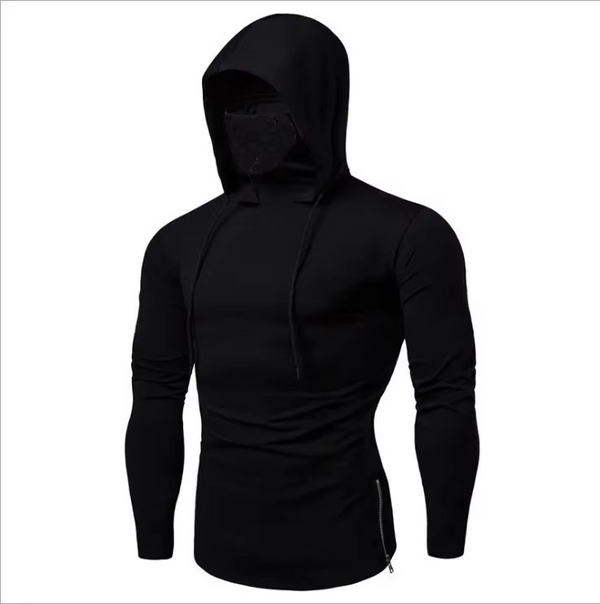 Erkek Fermuarlı Kapüşonlu Sweatshirt – Düz Renk, Slim Fit, Rahat Günlük Üst (Sonbahar 2024)