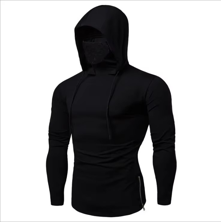 Erkek Fermuarlı Kapüşonlu Sweatshirt – Düz Renk, Slim Fit, Rahat Günlük Üst (Sonbahar 2024)