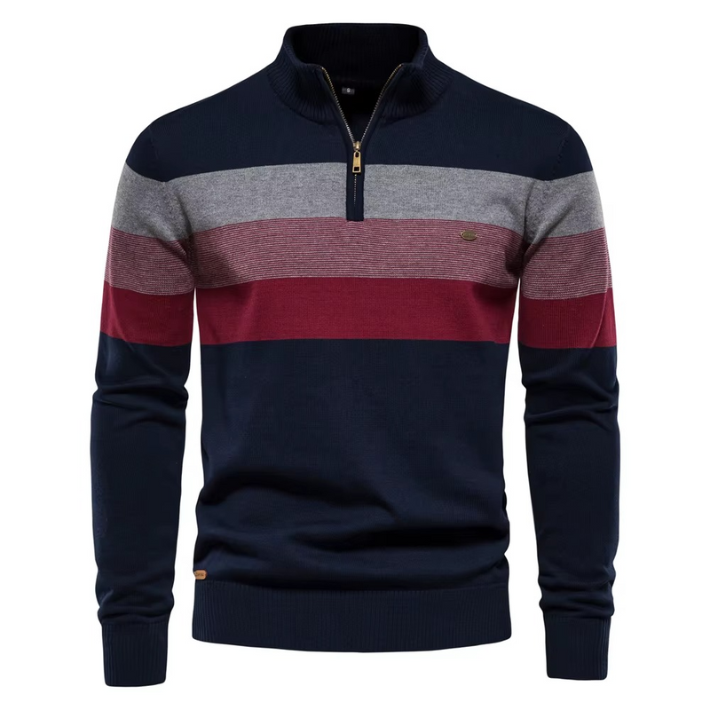 Erkek Yarım Fermuarlı Balıkçı Yaka Sweatshirt – Pamuklu, Sıcak ve Rahat Günlük Kazak (Sonbahar/Kış)