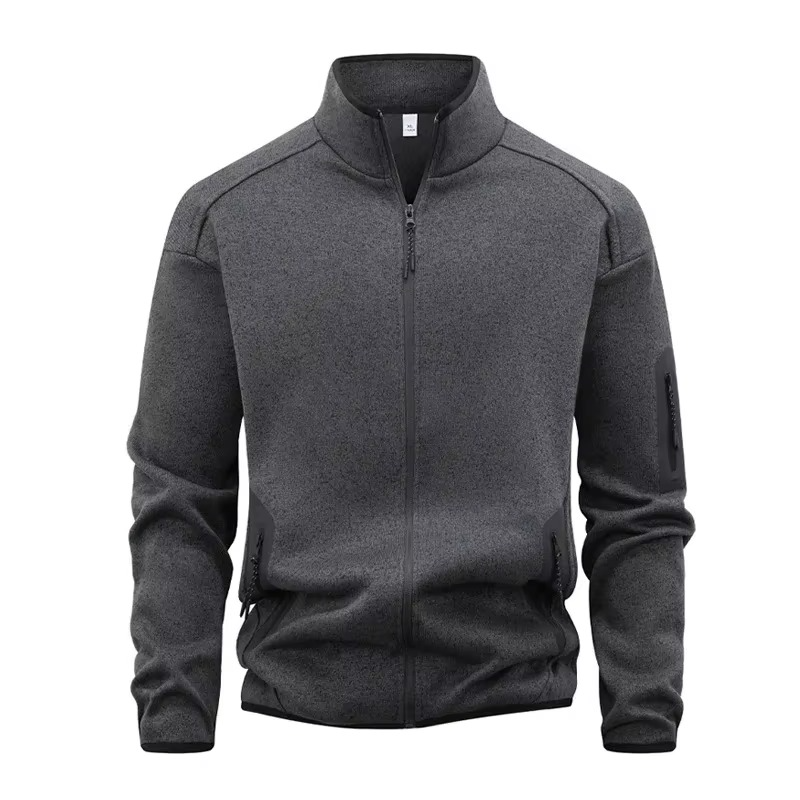 Erkek Fermuarlı Kapüşonlu Sweatshirt – Renk Bloklu, Uzun Kollu Spor ve Günlük Hırka (Sonbahar/Kış)