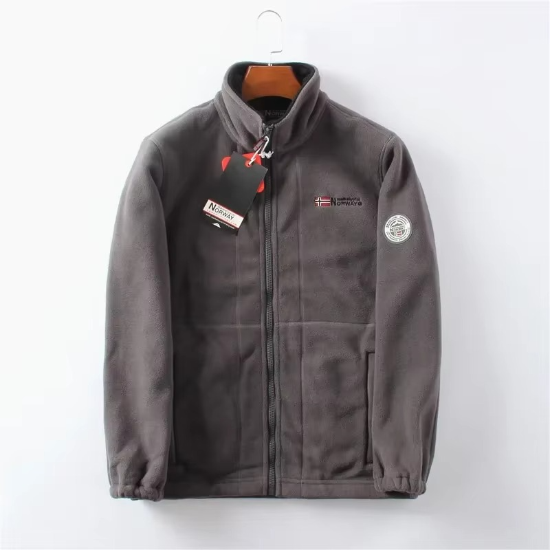 Erkek Polar Sweatshirt – Cep Detaylı, Kalın ve Sıcak, Düz Renk Kışlık Mont
