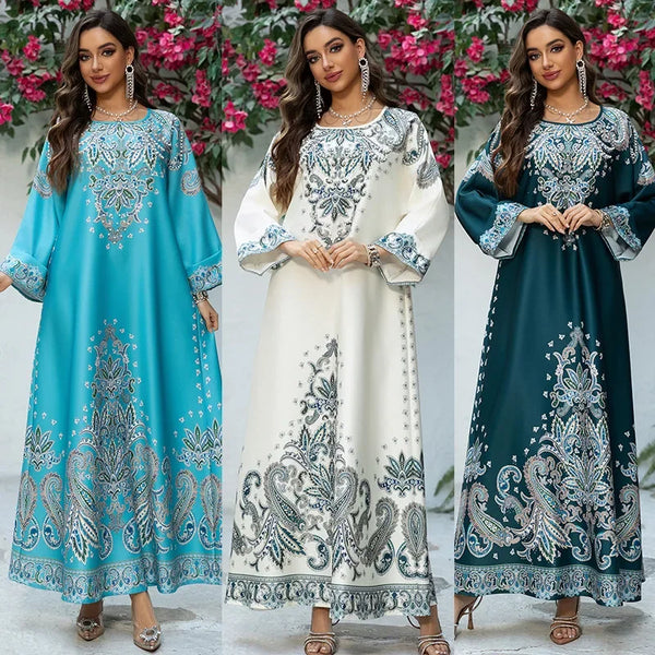 Kadın 2025 Bayramlık Abaya – Taşlı, Arap Desenli, Uzun Roba ve Kaftan Model