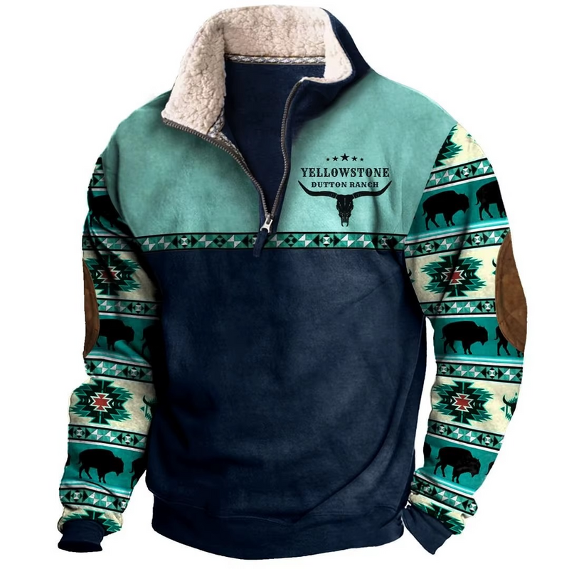 Erkek 3D Baskılı Polar Kapüşonlu Sweatshirt – Fermuarlı, Uzun Kollu, Rahat ve Sıcak Üst (Kış 2025)