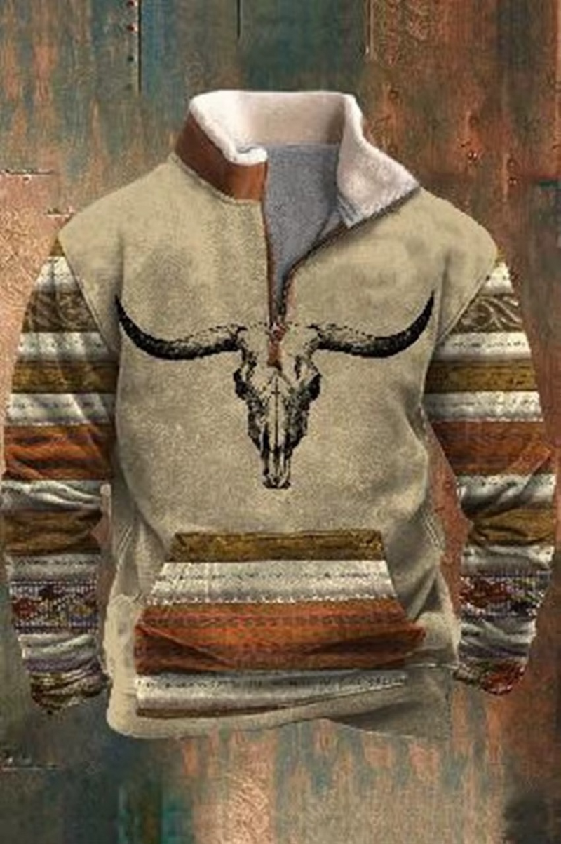 Erkek 3D Baskılı Polar Kapüşonlu Sweatshirt – Fermuarlı, Uzun Kollu, Rahat ve Sıcak Üst (Kış 2025)