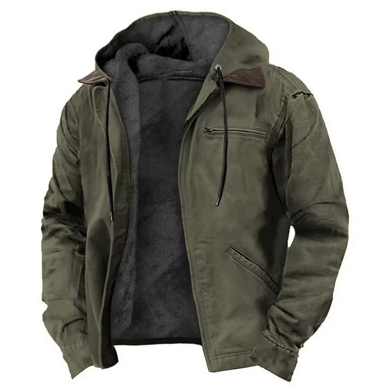 Erkek Günlük Pamuklu Fermuarlı Mont – Rahat ve Trendy Düz Renk Parka