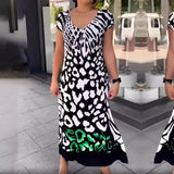 2023 Yeni Yaz Moda Rahat Kesim Uzun Kadın Elbisesi – Avrupa Tarzı Baskılı Model