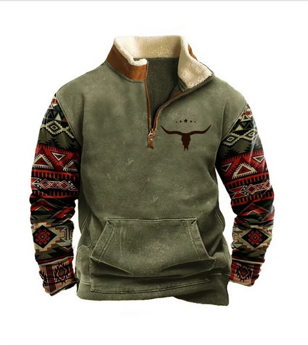 Erkek 3D Baskılı Polar Kapüşonlu Sweatshirt – Fermuarlı, Uzun Kollu, Rahat ve Sıcak Üst (Kış 2025)